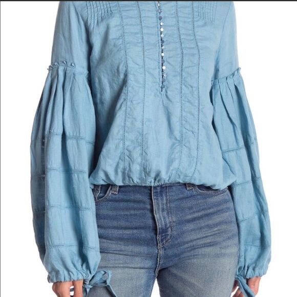 Free people baloon sleeve blouse - Picture 2 of 8